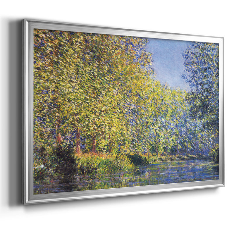 «A Bend in the Epte Giverny» par Monet, toile tendue avec châssis, Argent, H 18 po x l 26 po x P 1,5 po