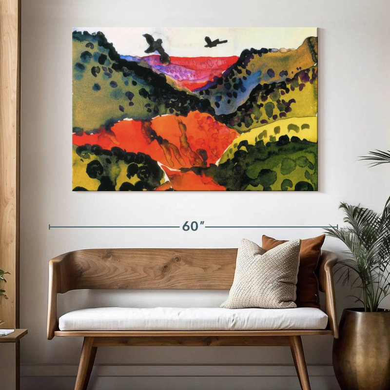 Alvord Canyon With Crows, 34" H x 51" W