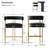 Rienna 25" Luxurious Faux Leather Solid back Gold Tripod Base Counter Stool
