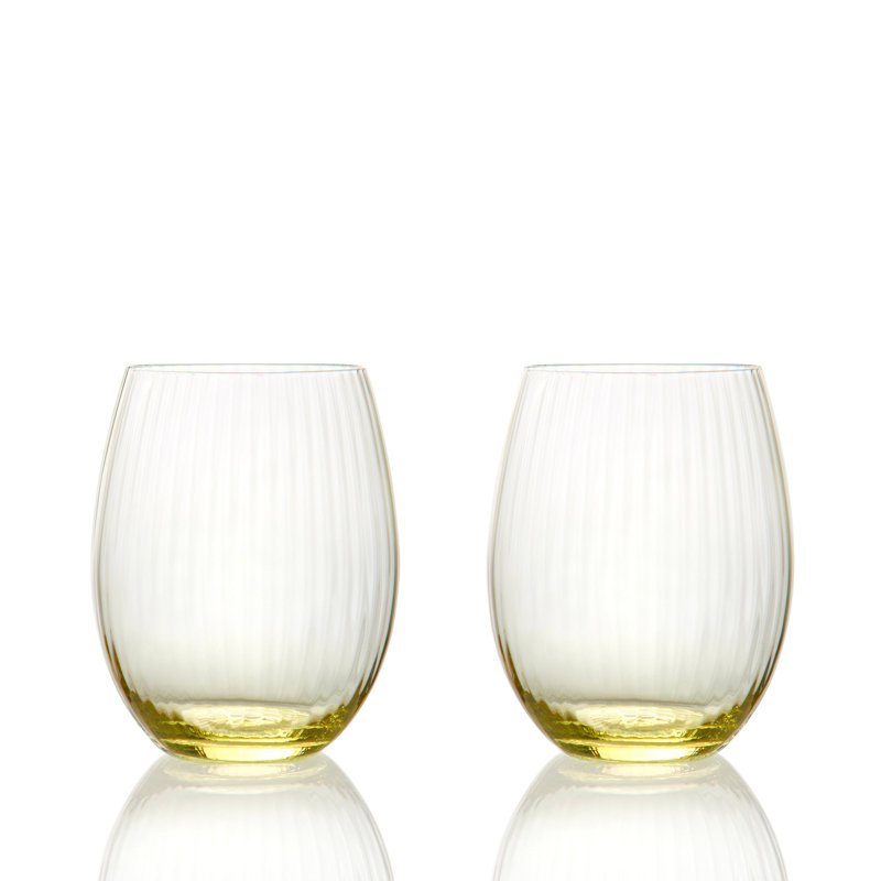Quinn Handmade Crystal Drinking Glass, Citrine