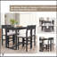 Ensemble de salle à manger 5 pièces à hauteur de comptoir Farmhouse avec table rectangulaire et 4 chaises pour espaces compacts-1237448458-1237448469
