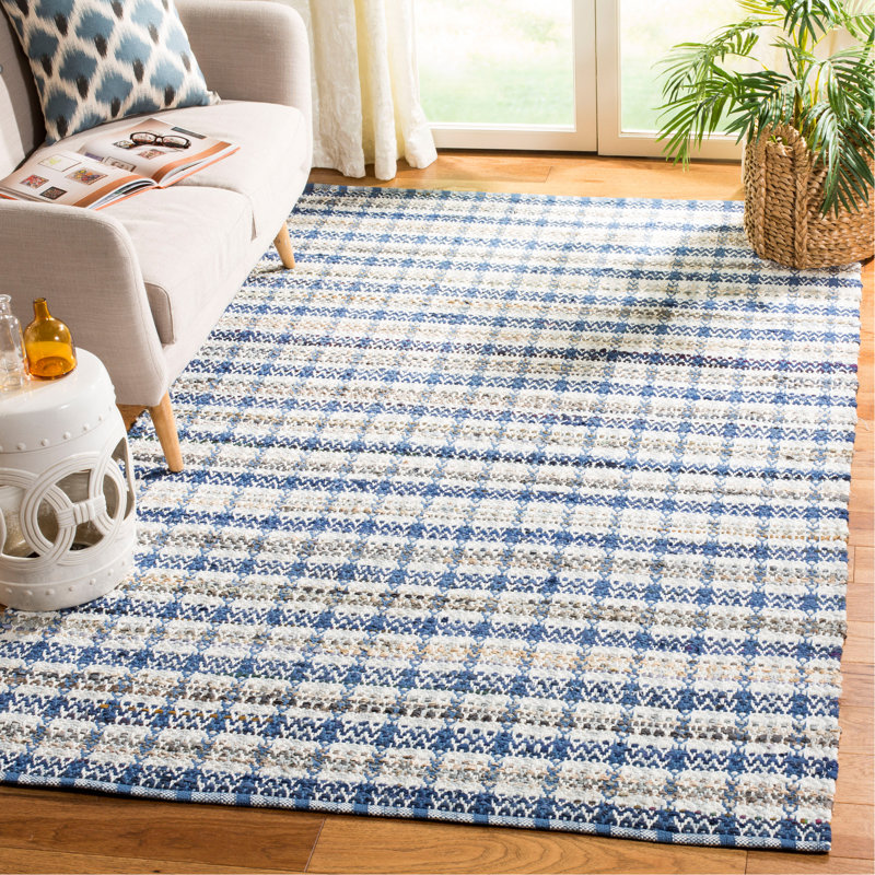 Bester Hand Woven Cotton Ikat Rug, Rectangle 8' x 10'