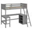 Lit mezzanine avec tablettes et bureau-423759735