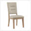 Ensemble de 2 chaises de salle à manger à finition chêne clair, tissu beige rembourré, design rustique à échelle pour les cuisines modernes