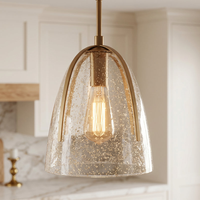 Mini-luminaire suspendu 1 lumière Whitmore, Or