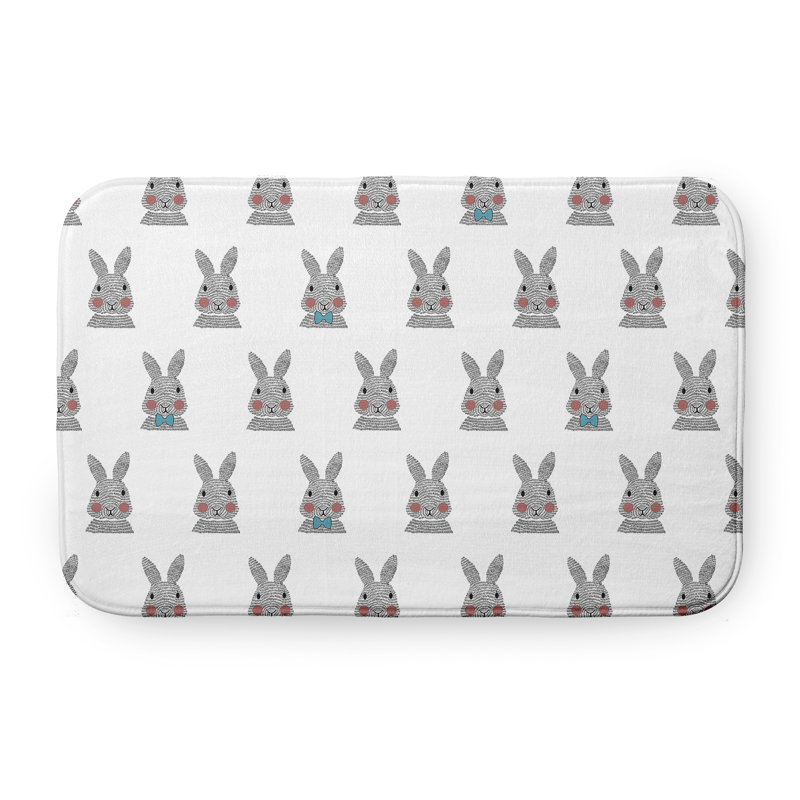Tapis de bain Borislav Funky Junky, L 21 po x L 34 po, Bleu sarcelle