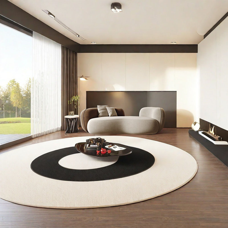 Canapé incurvé moderne, 3, H 27,56 po x l 82,68 po x P 35,43 po, Café / blanc cassé