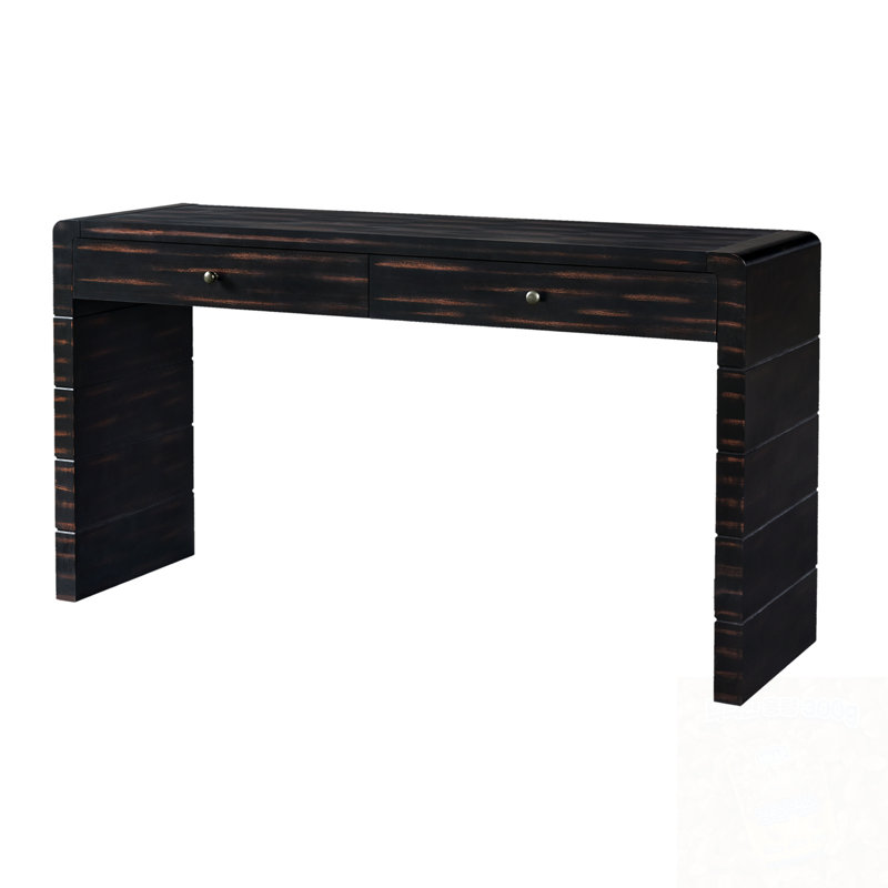 Wooden Console Table With 2 Storage Drawers, Black