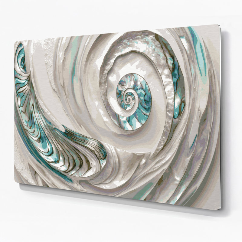 Art mural en métal gris Coastal Abalone, H 132 po x l 168 po x P 0,05 po