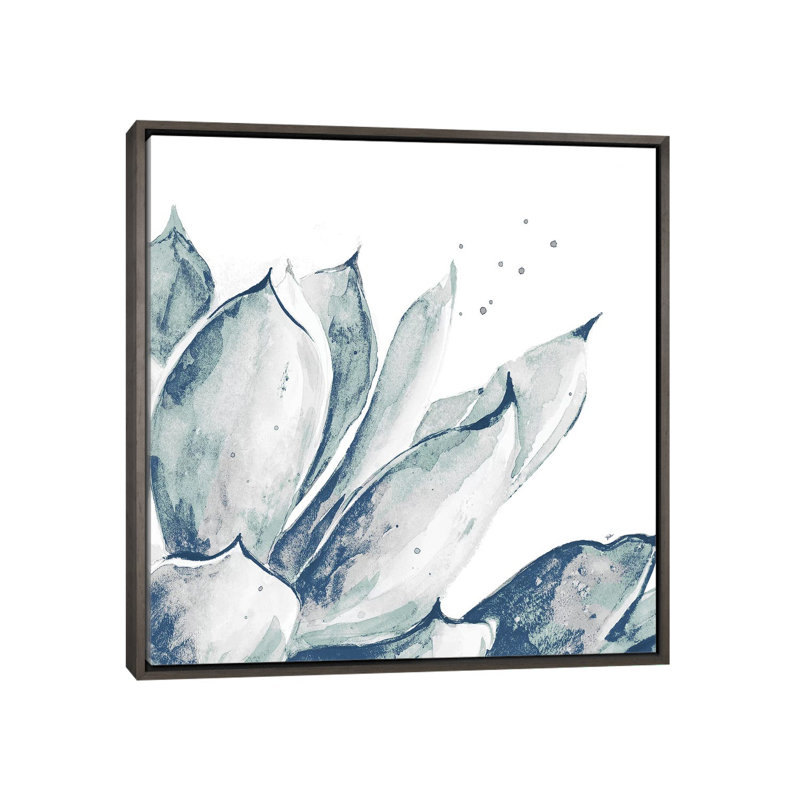 Reproduction d’art, "Blue agave on White II" par Patricia Pinto, reproduction d’art, Pas de tapis, H 18 po x l 18 po x 1,5 po