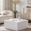 Table basse de salon, centre de table carré moderne en MDF carré blanc, largeur de 27,56 pouces