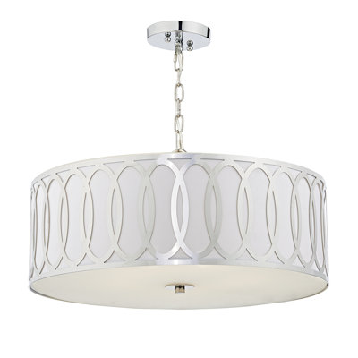 Lupine 5 - Light Silver Drum Pendant