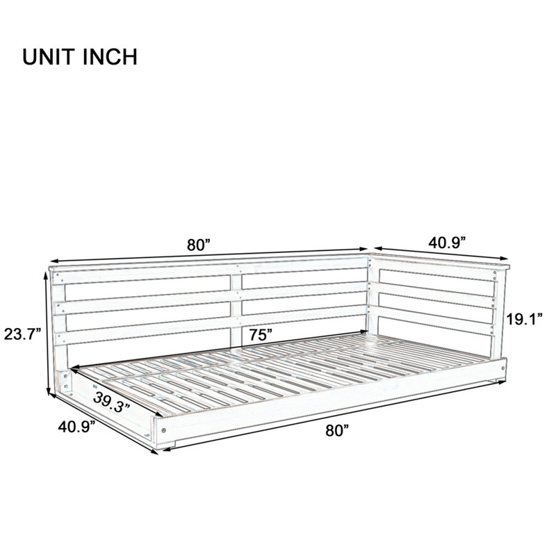 Cadre de balancelle en bois pour lit de balançoire de taille simple avec 4 cordes en chanvre de 96 pouces, Brun