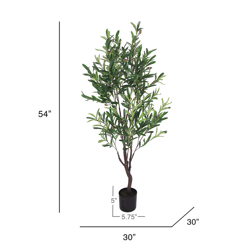 Olive artificielle en pot, H 54 po x l 30 po x P 30 po