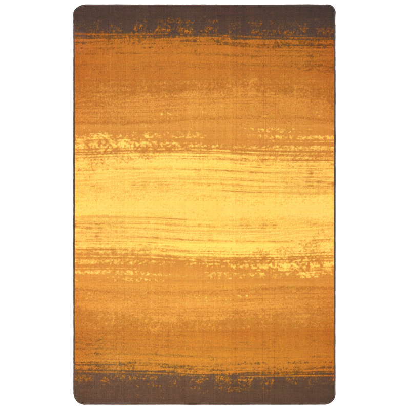 Tapis rayé touffeté brun, Rectangle 4 pi x 6 pi