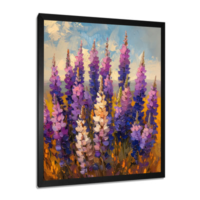 Lupin mauve, blanc, bord de mer, lupin, art mural