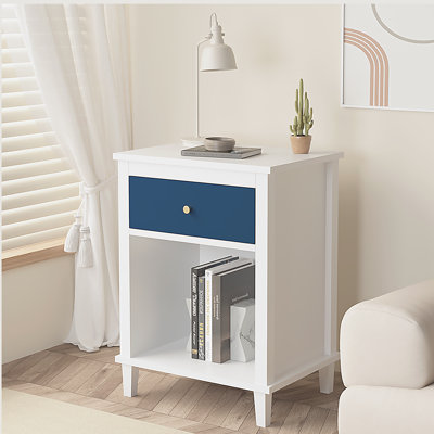 Table de chevet 26,77 po H avec tiroir en bois et tablette pour enfants, adultes