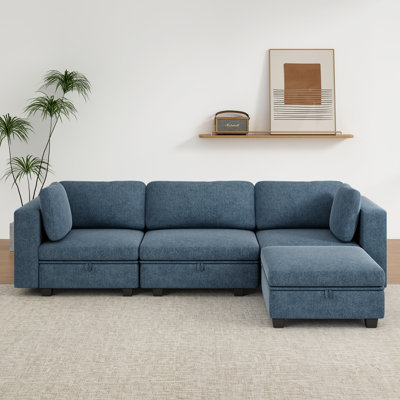 Sectional L-Shape Sofa With Storage Compartment