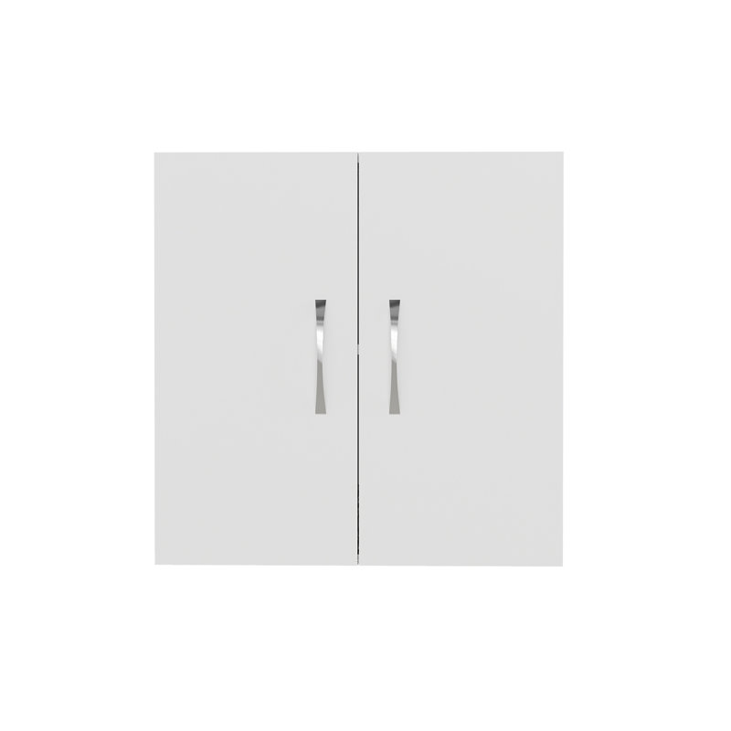 2-Door Wall Cabinet with Adjustable Shelf, White