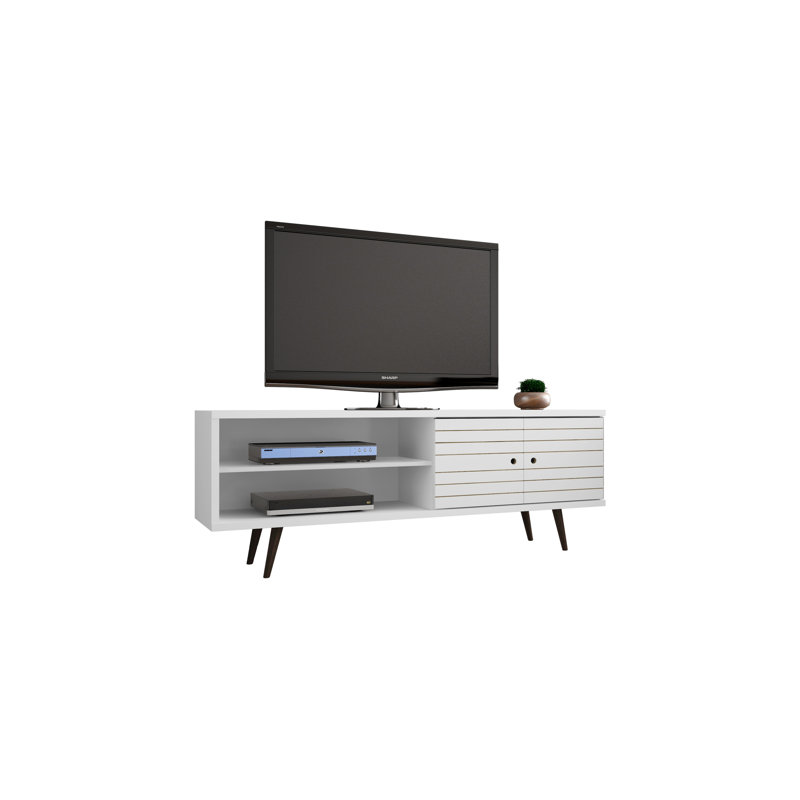 Modern White 63 Inch TV Stand Media Console For Living Room Storage |Gift Idea, White