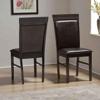 Charcoal Modern and Contemporary Faux Leather Dining Chairs, 38'' H X 16.86'' W X 14.75'' D