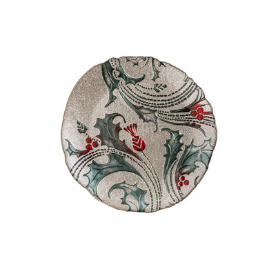 Holly & Berries Glass Salad Plate