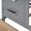 Lit simple en bois avec 2 tiroirs, lit pour enfant avec tablette de rangement, gris-791963247