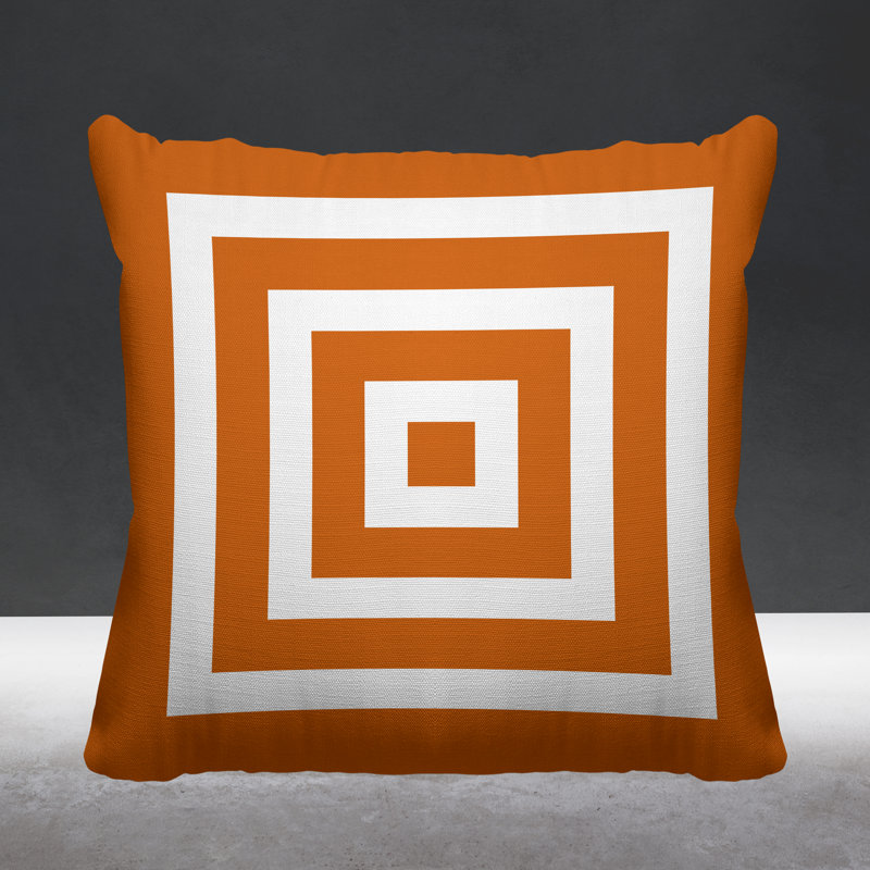 Coussin décoratif intérieur / extérieur Luella, L 17 po x H 17 po, Orangé