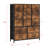15 Drawer Tall Fabric Dresser Organizer – Large Storage Chest with Sturdy Metal Frame, Wooden Top, Easy-Pull Handles, Modern Rustic Brown Wood Grain Print – Tiger Stripes-980060510