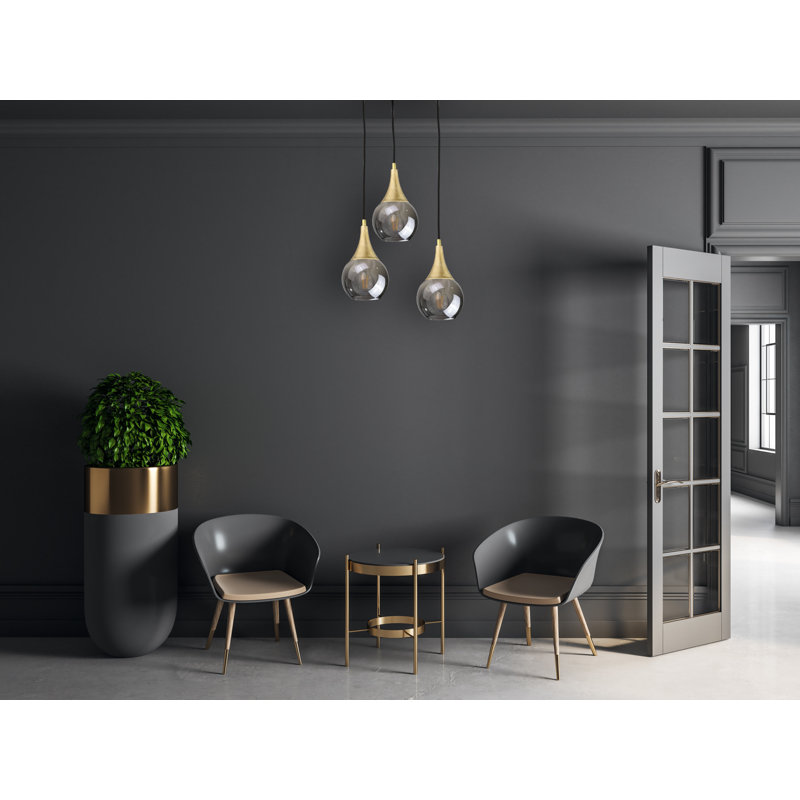 Creason 3 - Light Cluster Pendant, Grey, Black/Gold