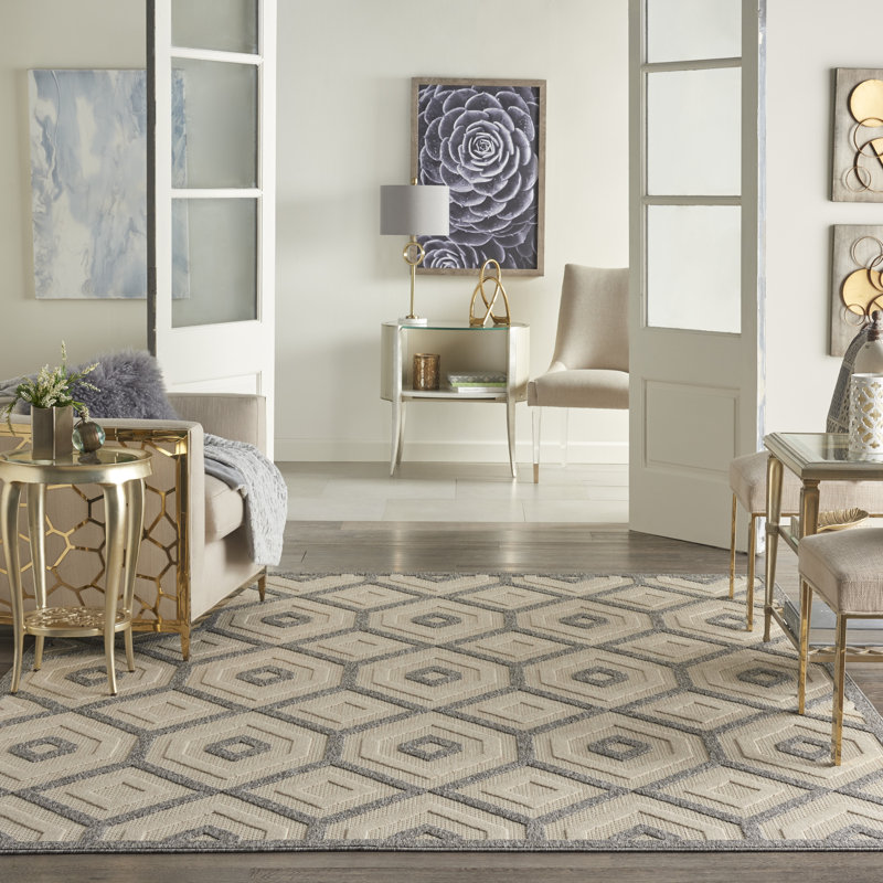 Geometric Indoor / Outdoor Rug, Rectangle 8'10" x 11'10"