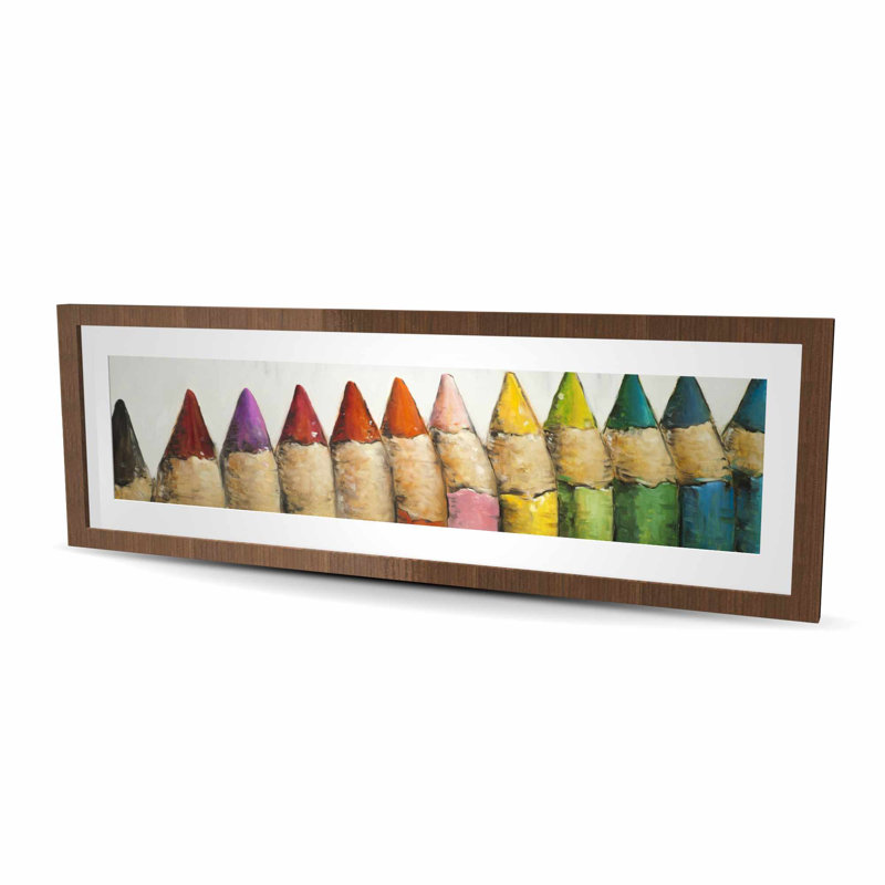«Color Pencils debout - Turquoise contemporain», reproduction encadrée