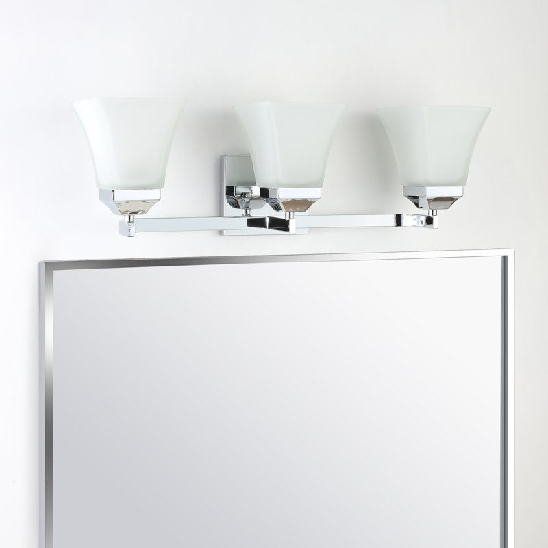 Éclairage pour meuble-lavabo à DEL moderne en fer / verre Rimini, Chrome chrome, 3