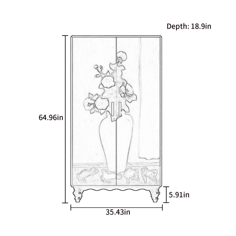 Garde-robe moderne pour chambre double, Noyer / blanc ivoire