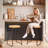 26 Inch Barstool Chair for Kitchen Island, Rustic Saddle, Seat Backless Stools with Metal Leg-118671206