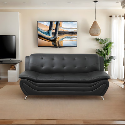 Luxury Three-Seater Sofa – Premium Breathable Leather With Solid Wood Frame And Ergonomic Support