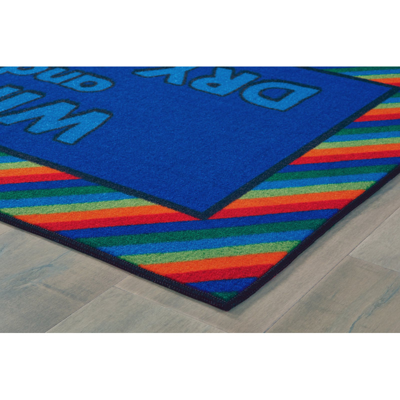 Tapis touffeté bleu / rouge