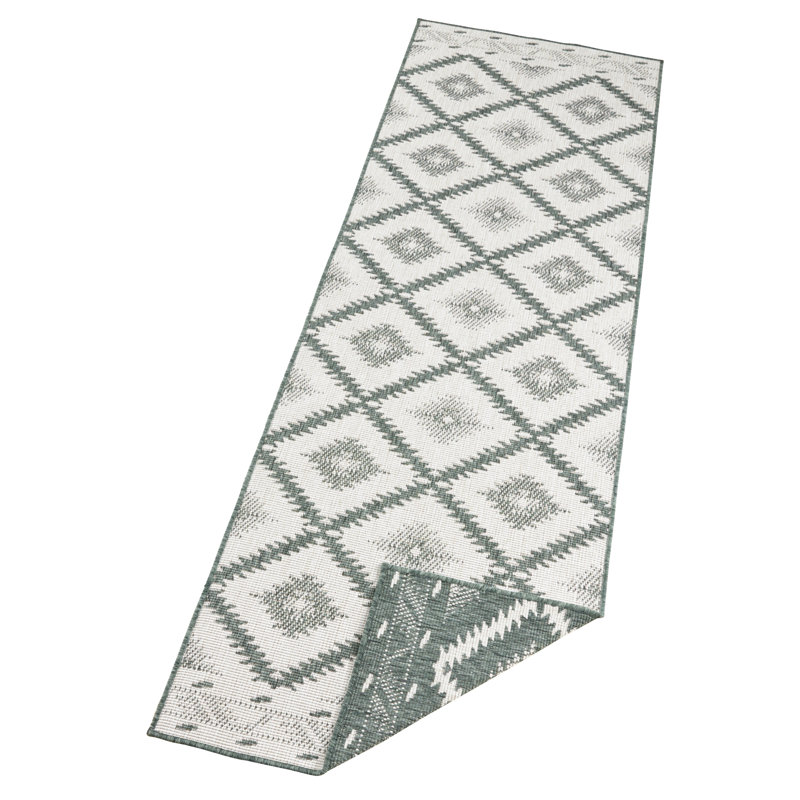 Malibu Woven Green Rug, Runner 80 x 350cm