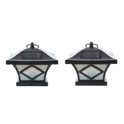 Low Voltage Solar Powered Integrated LED Fence Post Cap Light 4 In. X 4 In. Pack