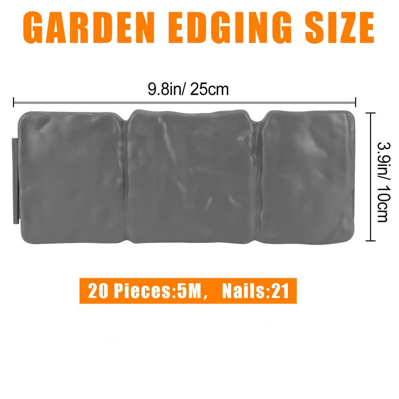 10cm H x 25cm W Polypropylene Lawn Edging