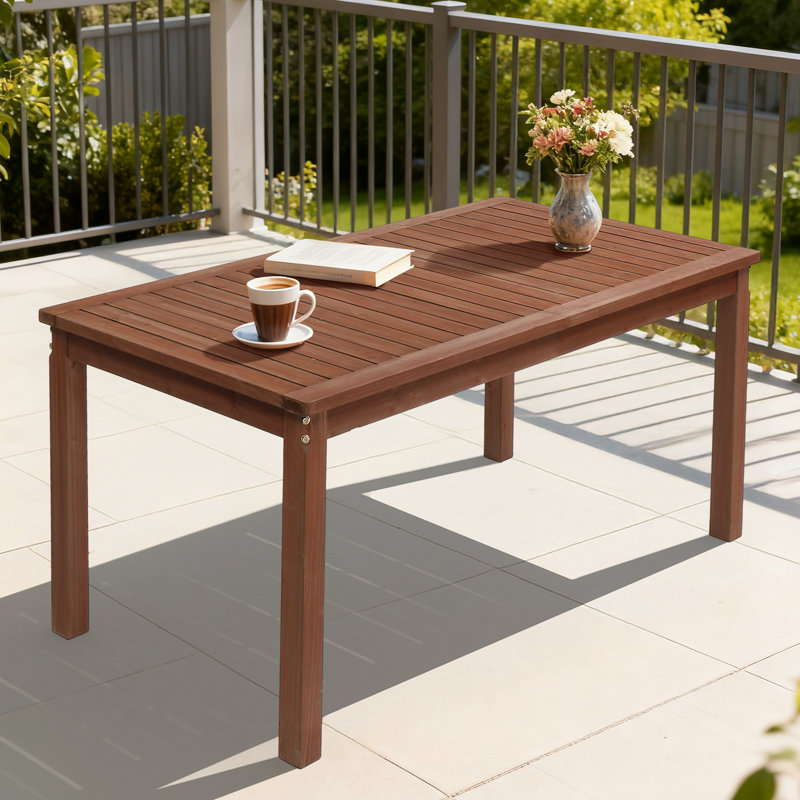 Patio 69"W Solid Wood Dining Table