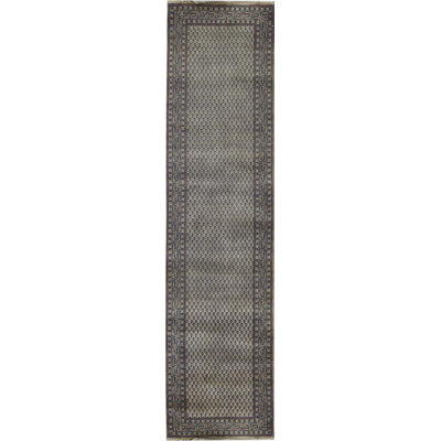 Hand-Knotted High-Quality Beige and Brown Runner