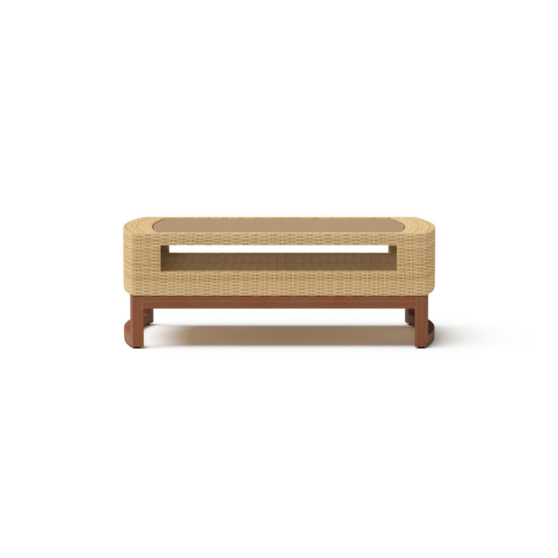 Table basse d'extérieur tissée Tullio 26 x 46 - sable