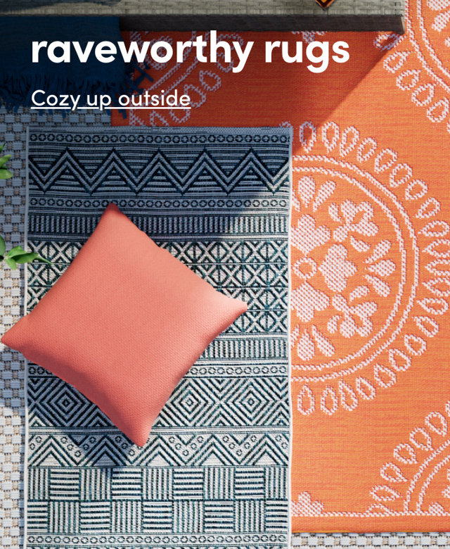 raveworthy rugs. Cozy up outside