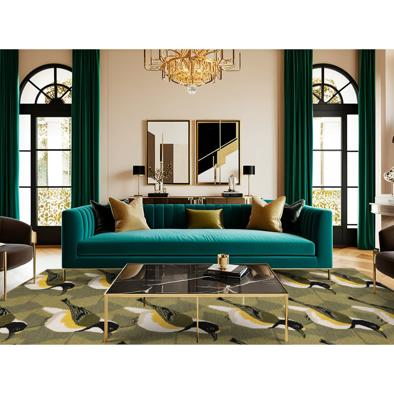  Tapis lavable Great Tit Birds, Rectangle 5 pi x 7 pi
