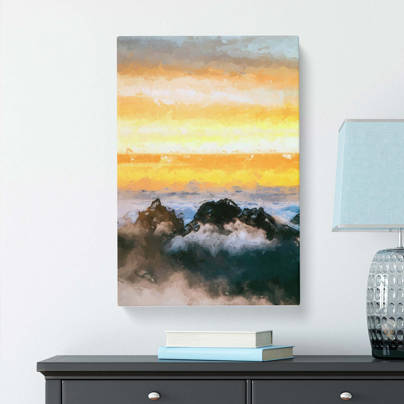 Mountain Peaks In Abstract - Wrapped Canvas, 91cm H x 60cm W x 3cm D
