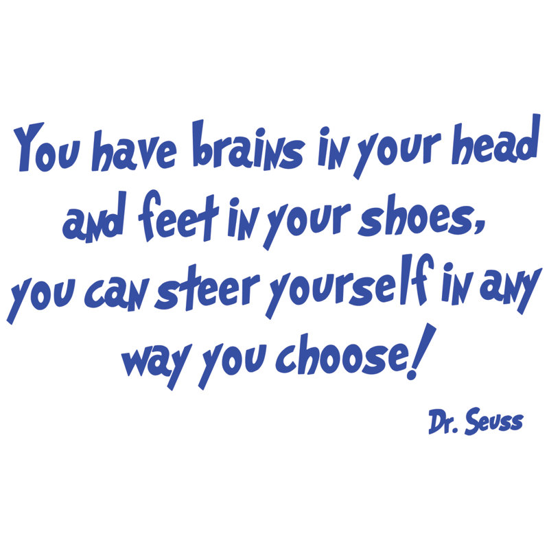 Adhésif décoratif Dr Seuss «You Have Brains in Your Head», Bleu royal
