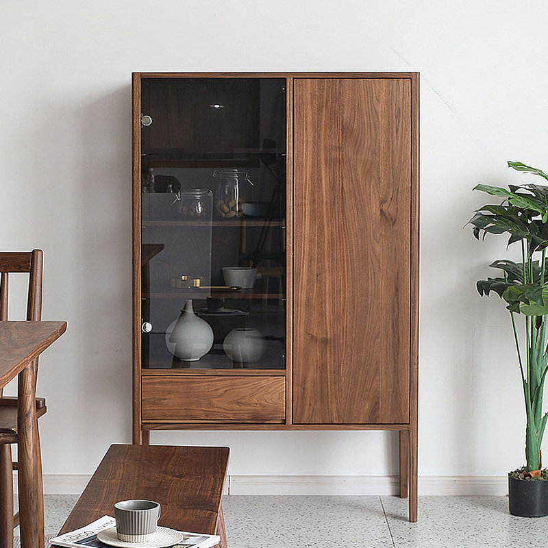 Armoire de rangement multifonctionnelle avec porte vitrée
