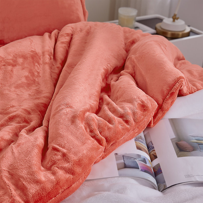 Coma Inducer Original Plush Living Coral Oversized Comforter set, Queen Comforter + 2 Standard Shams 