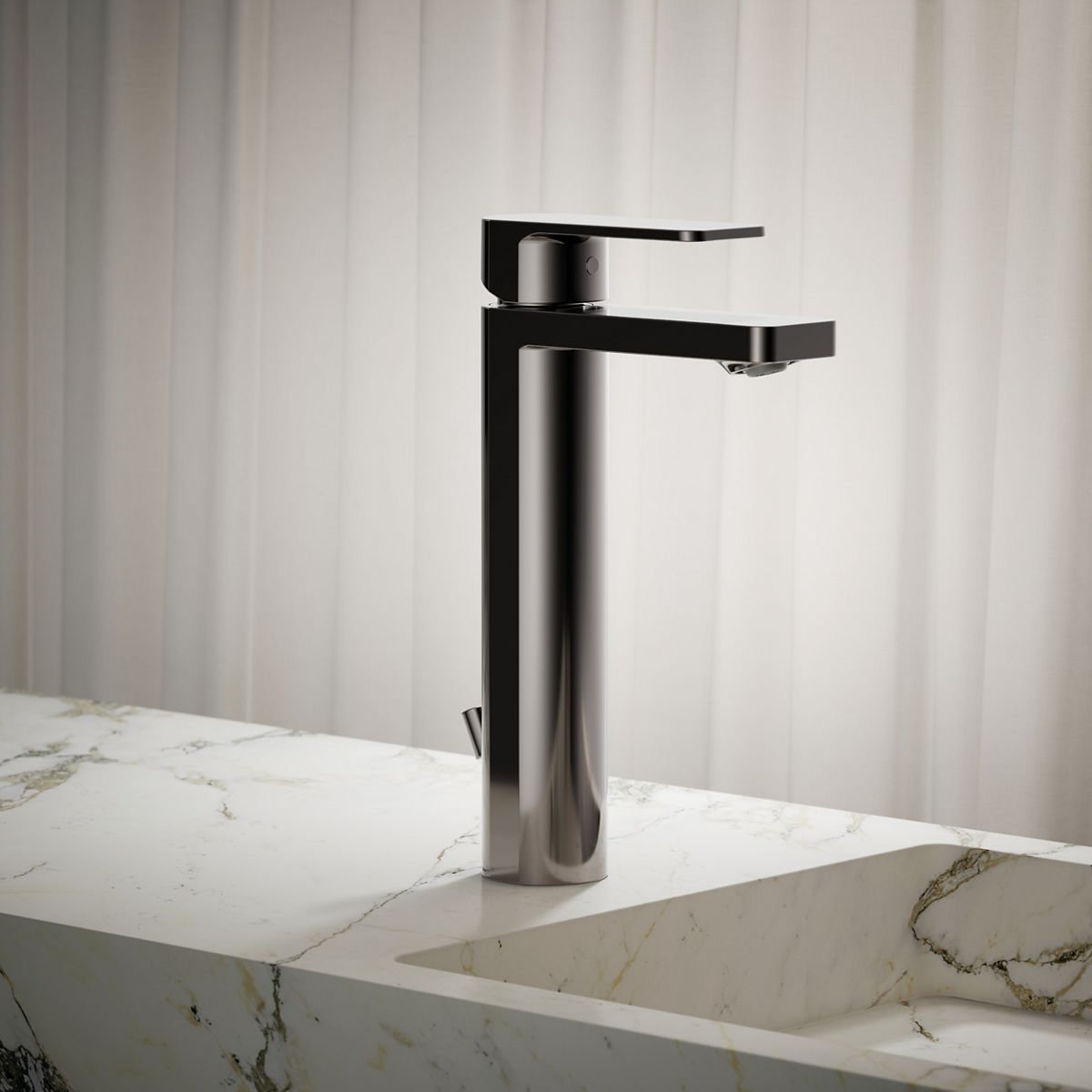 Parallel Tall Single-Handle Bathroom Faucet, Gray, 0.5
